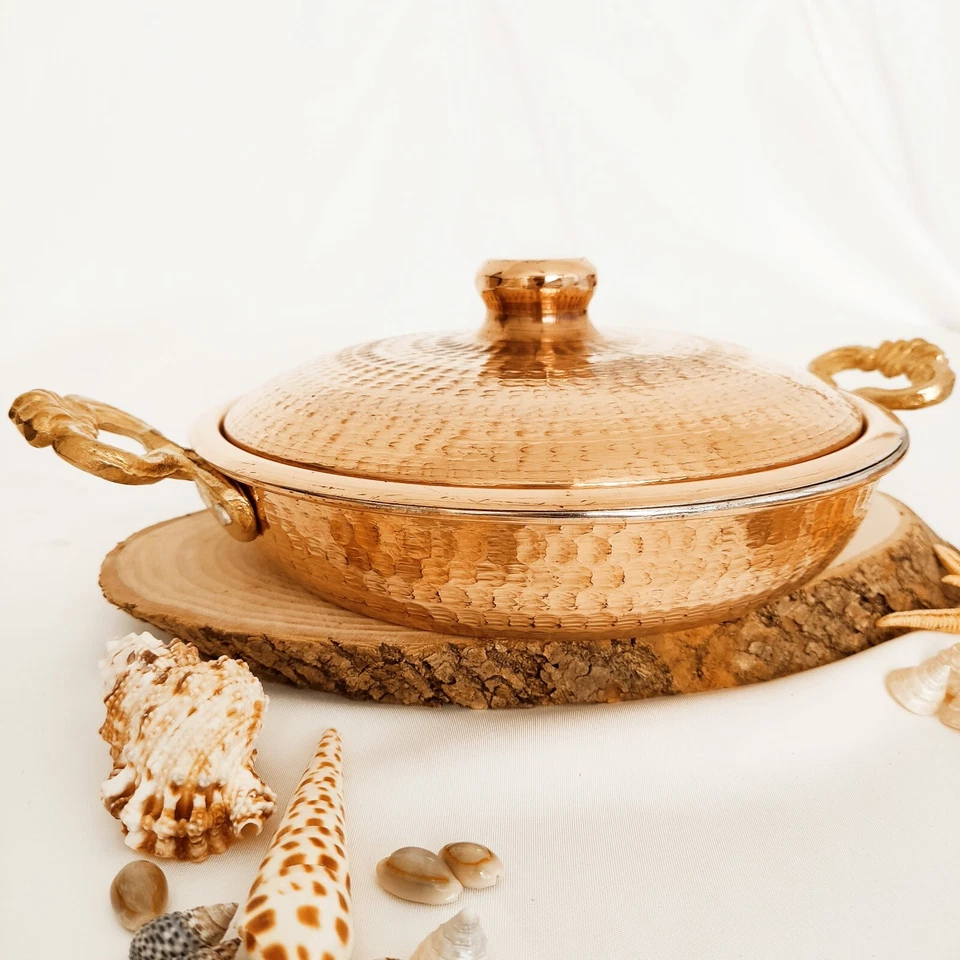 Copper Cookware Set, Copper Pan, Handcrafted Stew Pots, Copper Skillets,Saucepan - Image 4 of 4