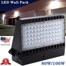 LED Wall Pack Light 80W 100W Outdoor Area Security Commercial Industrial Fixture