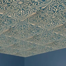 Ceiling Tiles, Glue Up 20" x 20", Decorative, Foam, ASTANA Gold Green, 40 pieces