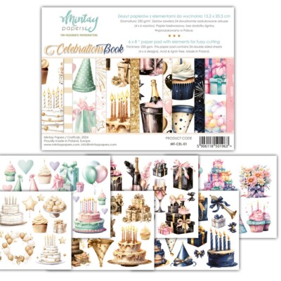Mintay Celebration Book 6'' x 8'' Precise Fussy Cutting Elements Paper Birthday