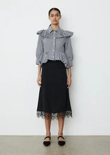 Women's Simone Rocha Peplum Boy Sleeve Shirt, Style#51120506, Size 6 UK, Black