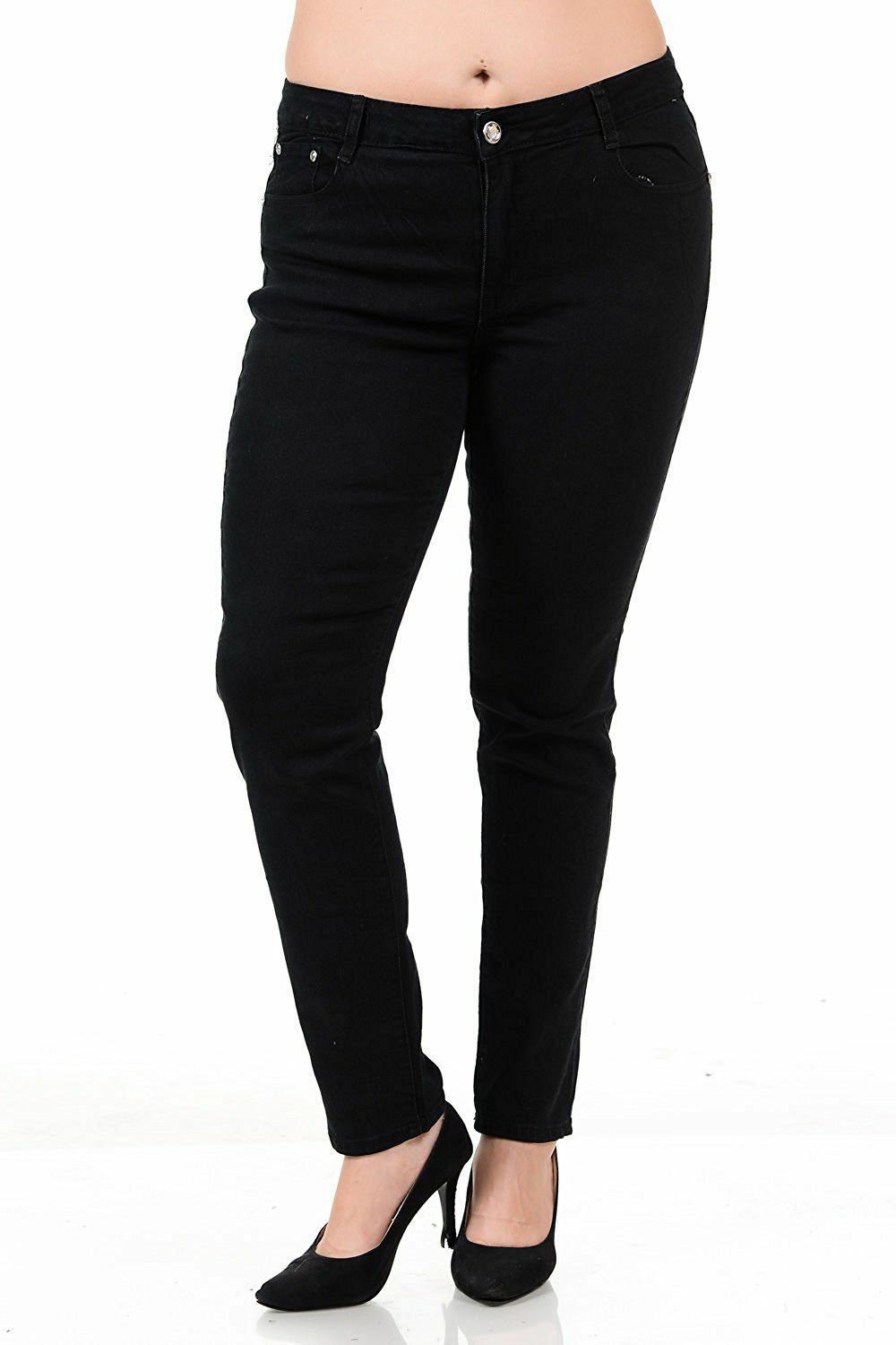 Womens Plus Size BLUE/ BLACK Stretch denim Skinny/Bootcut 70s Flared jeans Pants