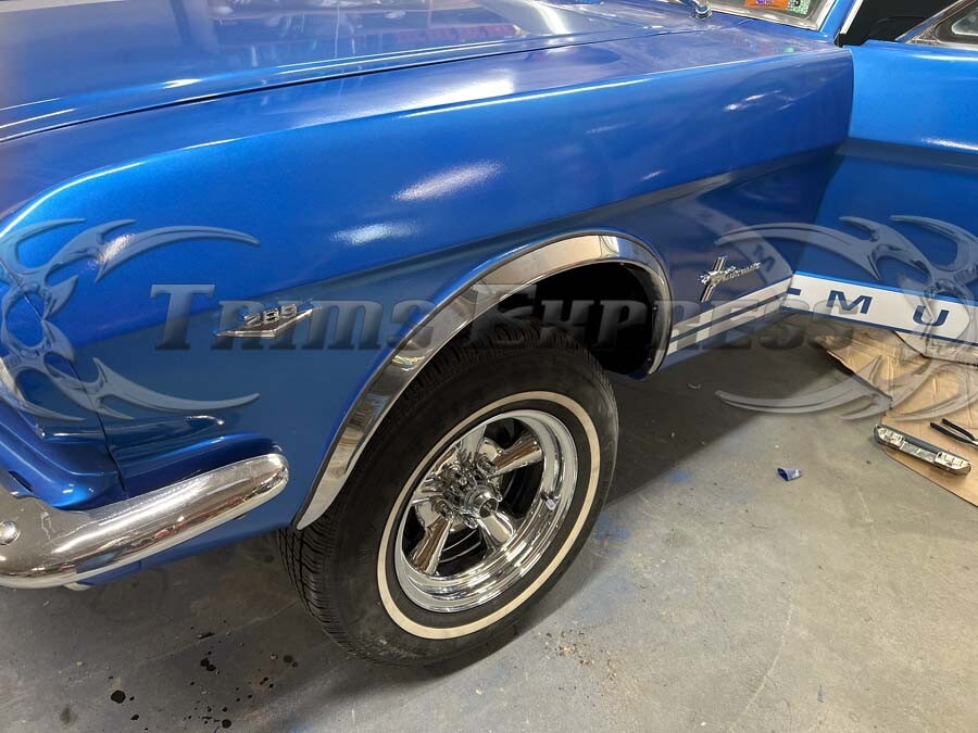 for:1964.5-1966 Ford Mustang Fender Wheel Well Trim Stainless
