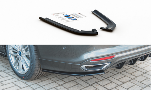 CUP Diffusor Seiten Ansatz Schwarz FüR Ford Mondeo Vignale MK5 Heckansatz Flaps-image