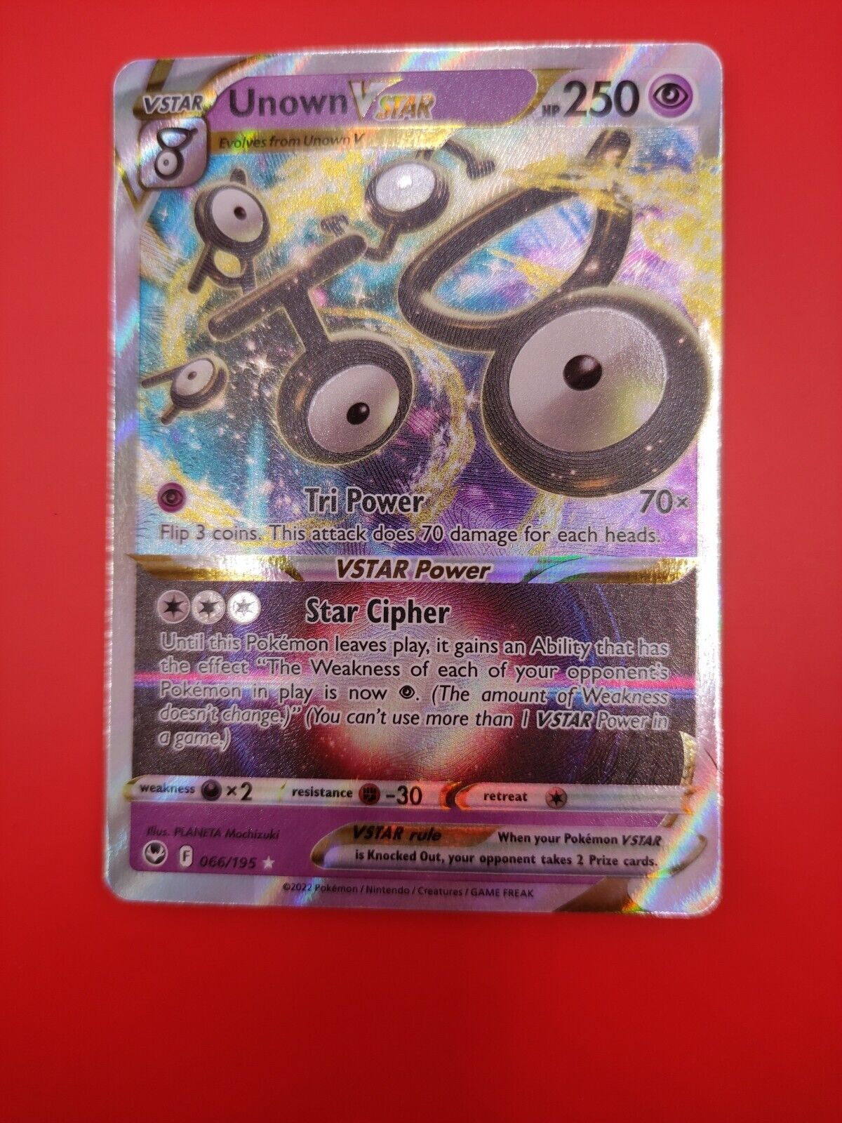 2 EVOLUTION SILVER TEMPEST POKEMON- UNOWN V 65/195 & VSTAR 66/195- NEW MINT