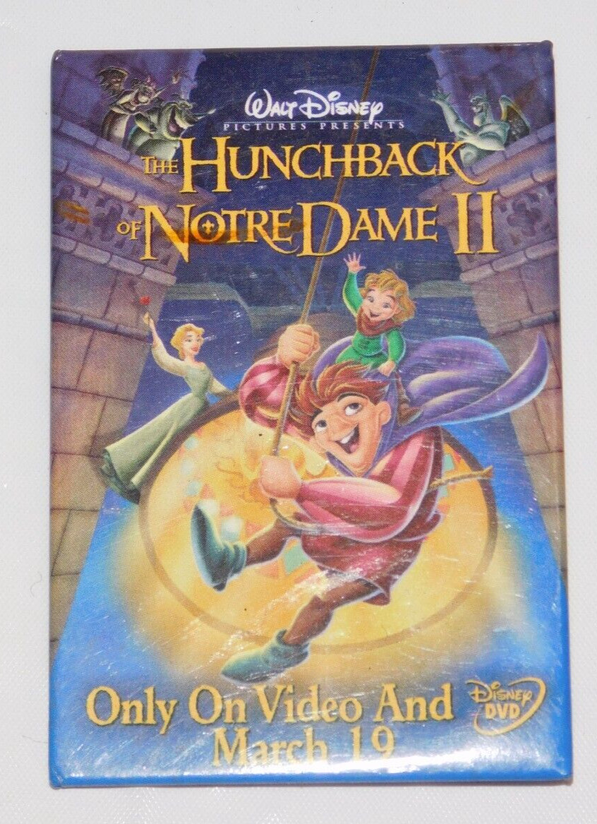 Hunchback Of Notre Dame II Only on  Video and DVD Promotional Pin Disney Pinback