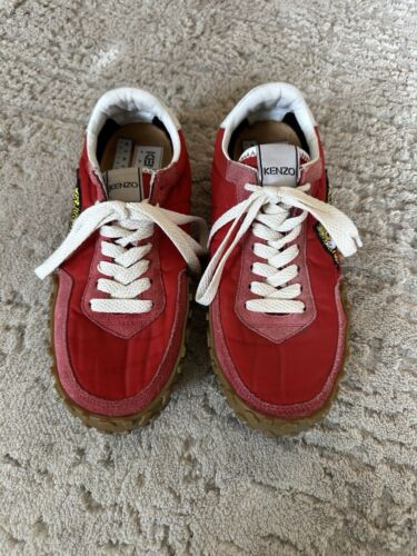 Rare French KENZO Red TIGER ATHLETIC SNEAKERS SIZE 39 US Women Size 6