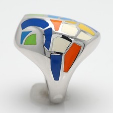 Art Ring Sterling Silver famous artist Chagall Enamel Inspired Artistic Ring