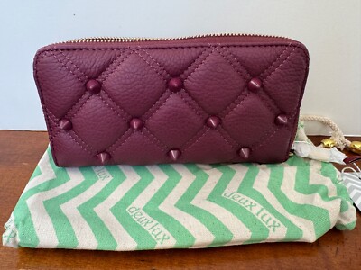 Deux Lux zip around Empress Spike wallet Berry purse New