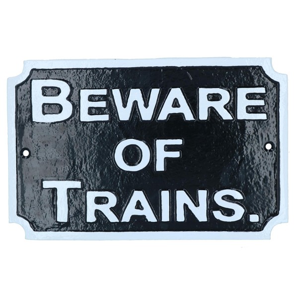 Vorsicht Zug Gusseisen Eisenbahn Schild Plakette TüR Wand Haus Zaun Tor Garten-image