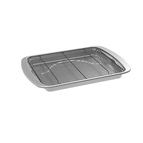 Nordic Ware Aluminum Oven Bacon Pan with Nesting Rack, 12.7" x 17.4" x 1.6"