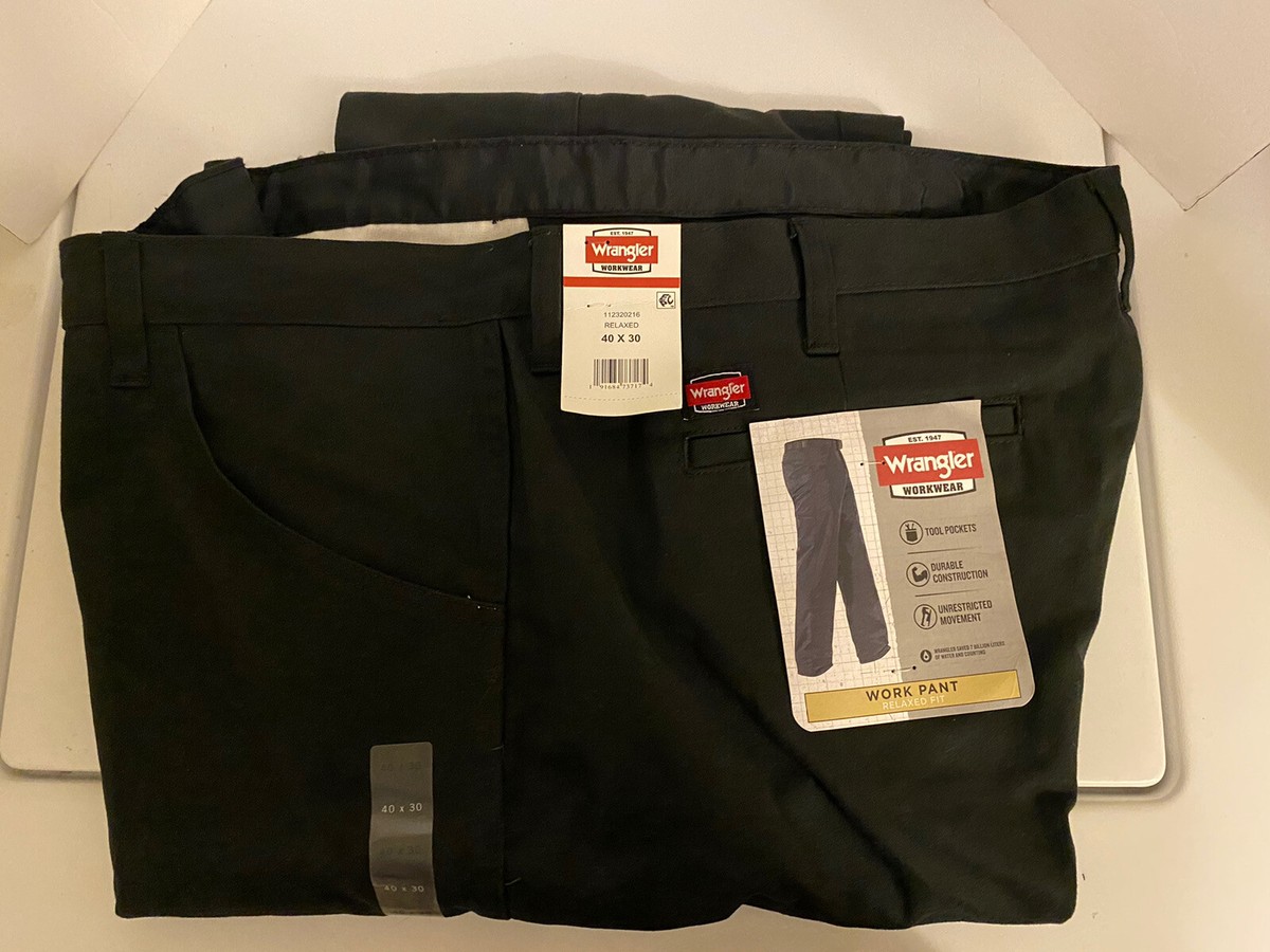Men's Wrangler Work Pants Relaxed Fit Straight Leg Tool Pocket