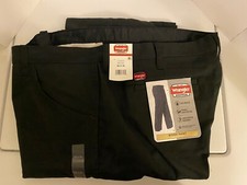 Men's Wrangler Work Pants Relaxed Fit Straight Leg Tool Pocket Black 40x30