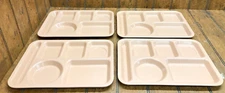 4 Vintage Edward Don & Company Divided Cafeteria Lunch Trays Peach Color