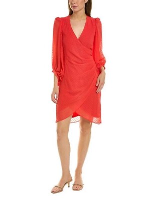 Donna Ricco Women's Ruffle Sleeve Dress Orange Size 14