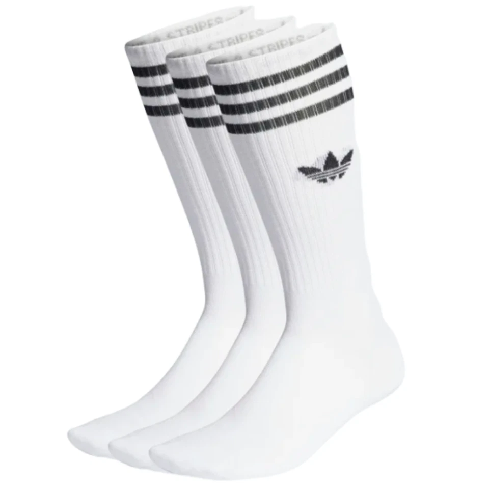 Adidas Unisex 3 Stripes Mens Women 3 Pairs Crew Socks Sports Gym Trainers - Image 4 of 4