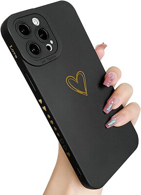 iPhone 13 Pro Max Case Liquid Silicone Soft Protective Phone Cover Black