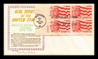US COVER GIRL SCOUTS 50TH ANNIVERSARY FIRST DAY ISSUE PLATE BLOCK KHOL KRAFT