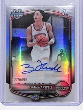 Isiah Harwell 2025-26 Bowman Chrome Prospect Autographs Refractor #CPA-IH #/499