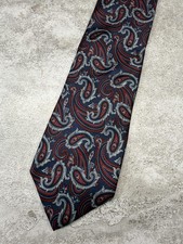 Christian Dior Tie Mens One Size Blue Paisley 100 Silk Jacquard Designer
