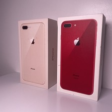 2 iPhones 8 Plus 64gb product Red Gold For Parts W/boxes Cracked Front Back