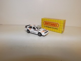 MATCHBOX S/F NO. 23 D AUDI QUATTRO WHITE CLEAR WINDOWS MACAU CAST MIB