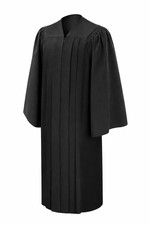 Deluxe Black High School/Bachelor Graduation Gown - Fluted Gown