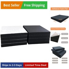 8 Pcs Black Adhesive Foam Padding, Closed Cell Foam Sheet 1/2" Thick 6 Inch X...