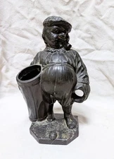 1920S PIPE and Match CADDY "CADDIE" PETER PUTTER Pot METAL FIGURINE