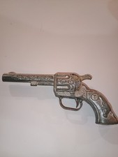 Vintage Hubley Texas Cap Gun Toy Longhorn Steer Chrome Silver Metal 50's-1960's