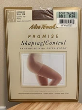 nice touch shaping control lycra 3D sheer Leg control top pantyhose Soft Taupe C
