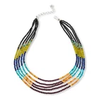 #001 - Jay King Multicolor Multigemstone Bead Colorblock 5Strand Necklace 900812