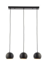 Saxby Pella 3 light Kitchen Pendant - black 3 light over table / kitchen pendant