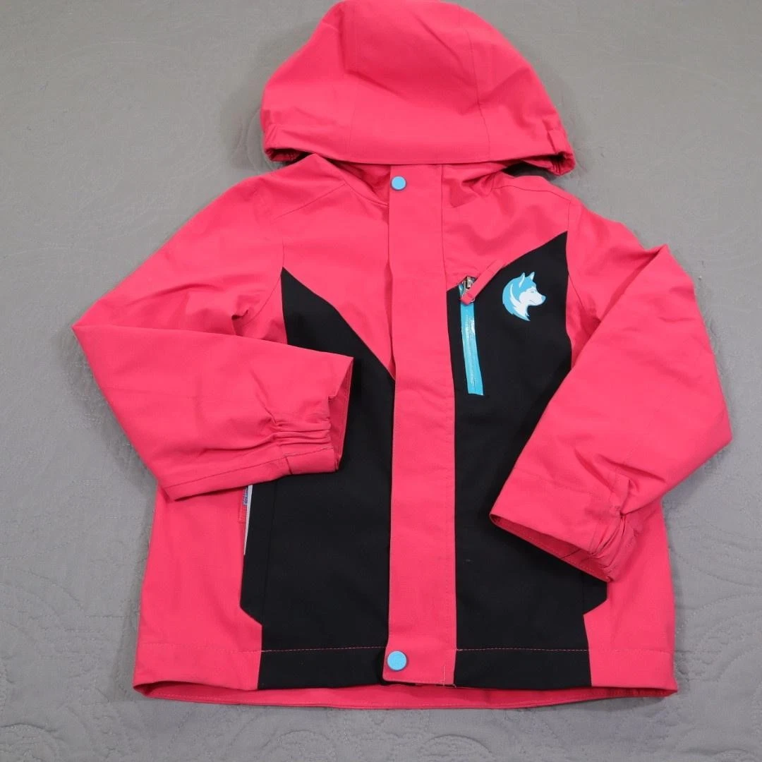 Shred Dog Ski Jacket Kids 5 Pink Black Hooded Waterproof Snow Adjust-A-Fit