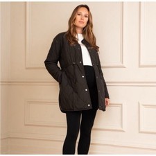 NWT Seraphine Chrissy Reversible Black QuiltedMaternity Jacket, Size 2