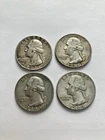4 Coin Lot • Washington Quarters 90% Silver •  1955, 1964, 1964 & 1964