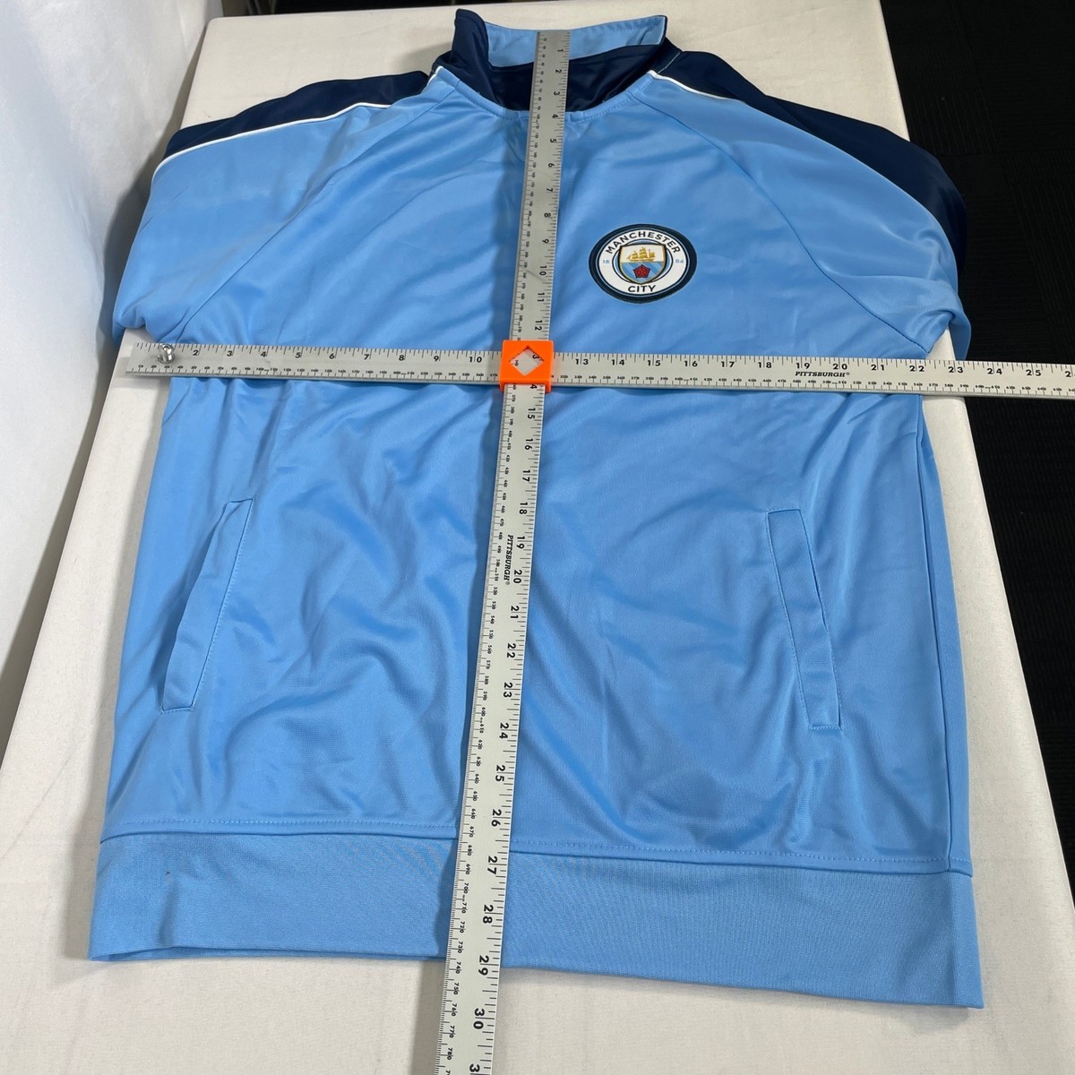 Manchester City FC Sky Blue Navy Full Zip Soccer Track Jacket