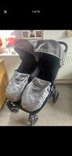 Double Pushchair With Baby Coat