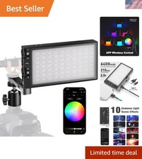Professional 12W RGB LED Video Light with App Control, 10 Effects  210Min Life