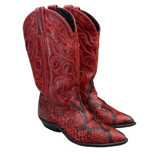Red Snakeskin Cowboy Boots | eBay display picture 1