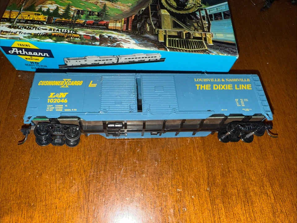 Athearn HO Scale Kit #1321 Louisville & Nashville, 50-ft Double-Door Boxcar. KD’ - Image 4 of 4