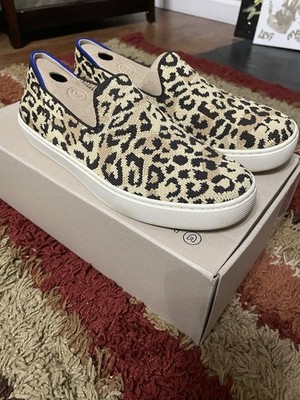 Rothy s Women s Size 7 Cheetah Leopard Animal Print Slip On Sneakers Shoes Fall
