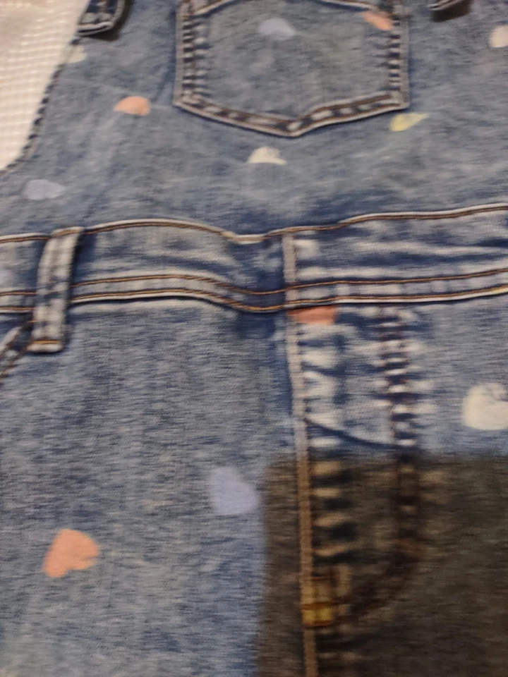 CAT & JACK 青春女孩短工作服 XL (14-16) 心形 5 个口袋 二手状况完好 — 第 2/4 张图片