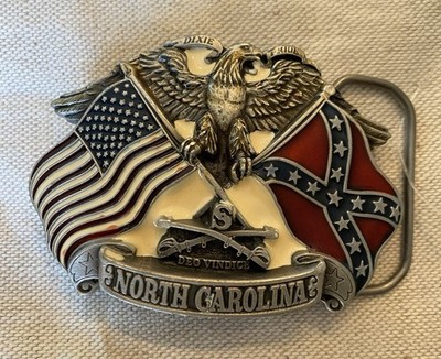 Vintage 1987 Great American Pewter Belt Buckle – Eagle & Flags