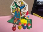Vintage Fisher Price Little People Music Box Ferris Wheel 1966 Wind Up 969 WORKS