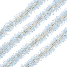 Braided Lace Trim, 10 Yards 0.6 Inch Wide Sewing Edging Trim, Lake Blue