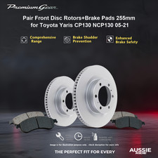 Front Disc Rotors+Brake Pads 255mm for Toyota Yaris CP130 NCP130 NCP131 05-21