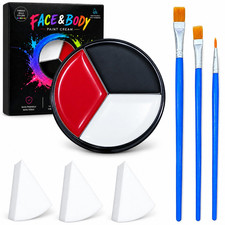 Face Paint Palette, 3 Colors for Halloween Makeup, Face Painting, Costume