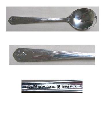 CHEVRON 1930 OVAL SOUP or DESSERT SPOON BY 1881 ROGERS