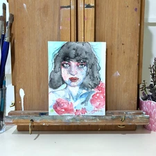 Original Watercolor Painting Portrait Study 6x8 by JJ